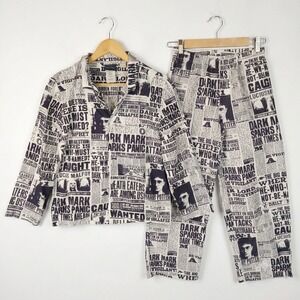 PBteen Harry Potter Pajama Set Unisex Medium Daily Prophet Newspaper Print